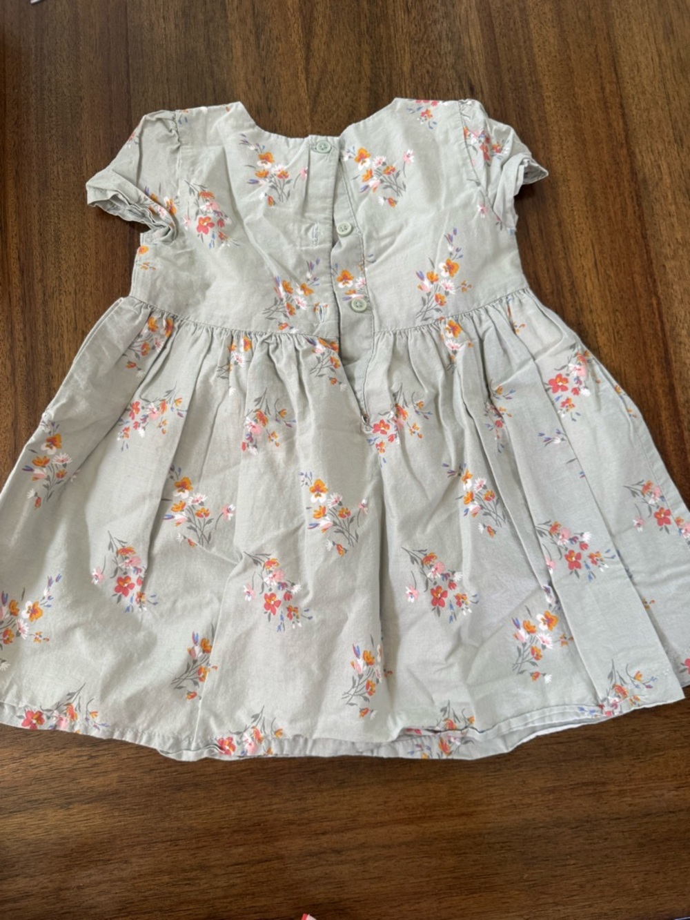 Girls' Light Mint  Floral Short Sleeve Dress - Picture 6 of 6